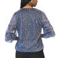 Womens MSK Lurex Crinkle Lantern Sleeve Blouse - image 2