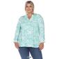 Plus Size White Mark Pleated Long Sleeve Floral Blouse - image 9