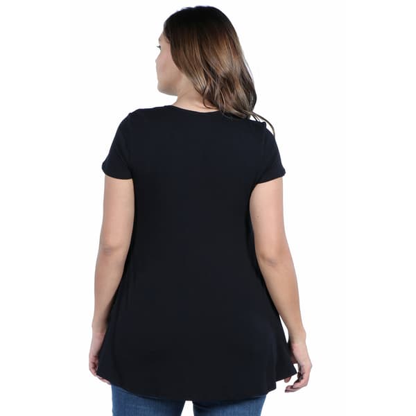 Plus Size 24/7 Comfort Apparel Short Sleeve V-neck Tunic