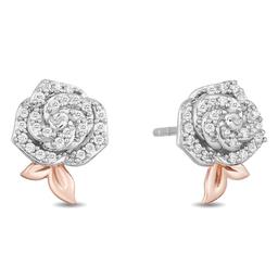 Enchanted by Disney Sterling Silver Yellow Gold Belle Earrings
