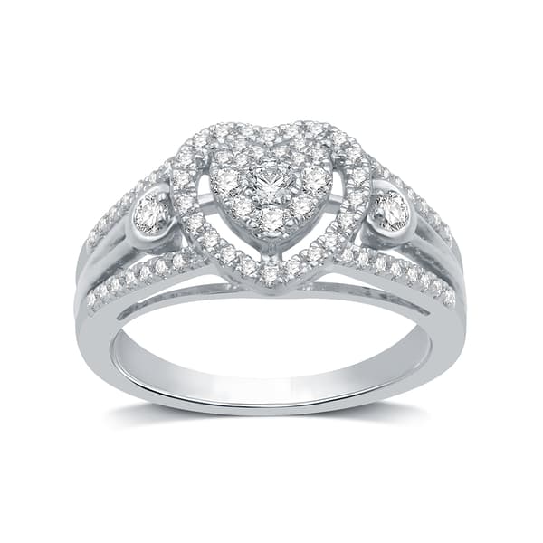 Nova Star&#40;R&#41; Sterling Silver 1/2ctw. Lab Grown Diamond Heart Ring - image 