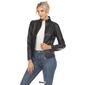 Womens White Mark Classic Biker Faux Leather Jacket - image 5