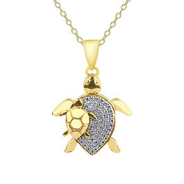 Accents by Gianni Argento Diamond Accent Plated Turtle Pendant