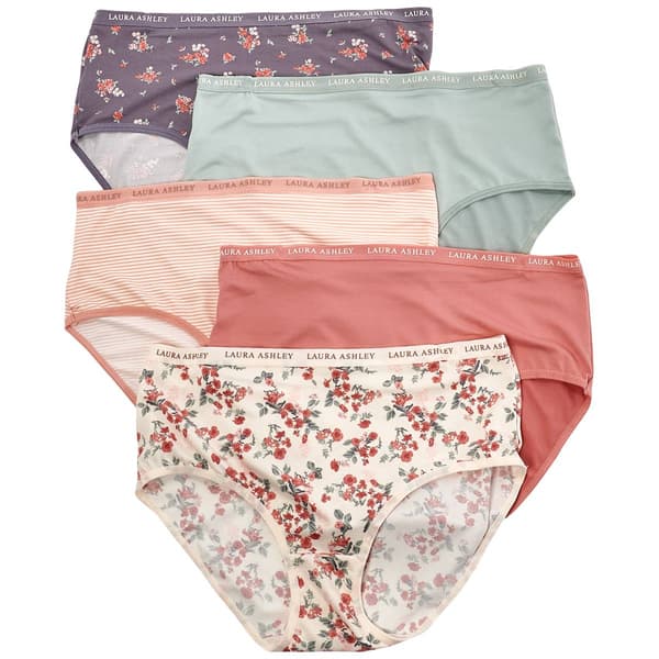 Womens Laura Ashley® 5pk Brushed Micro Brief Panties LS3208-5PKBJ - image 