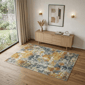 HomeRoots Teal Blue Abstract Non Skid Rectangular Area Rug - image 2