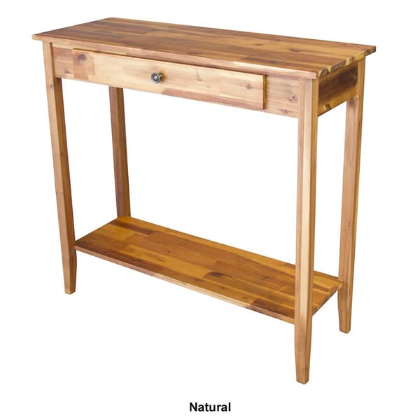 Casual Contemporary Living Acacia Console Table w/ Bottom Shelf