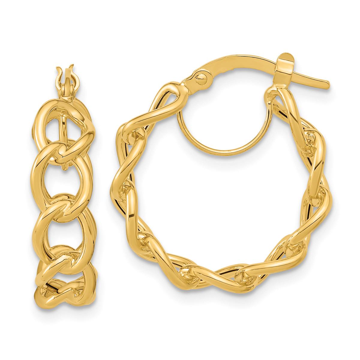 Gold Classics™ 14kt. Gold Cable Hoop Earrings