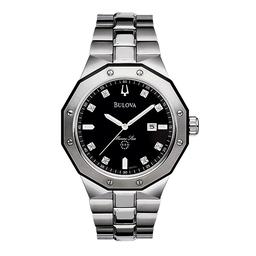 Mens Bulova Diamond Accented Steel Bracelet Watch - 98D103