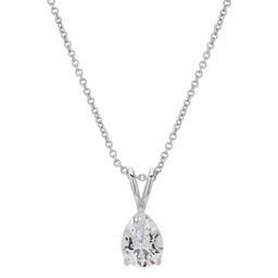 Gianni Argento Sterling Silver Lab White Sapphire Pear Necklace