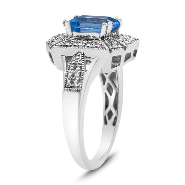 Haus of Brilliance Sterling Silver Blue Topaz Ring