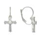 Freedom Lever Back Crystal Cross Earrings - image 2