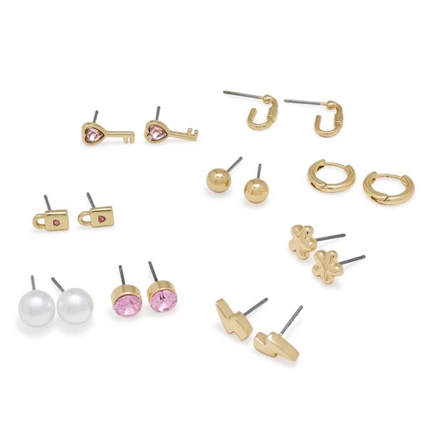 Steve Madden Garden Party Flower & Pearl Stud Earrings Set