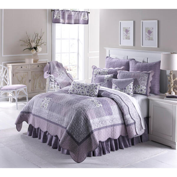 Donna Sharp Lavender Rose Cotton Quilt Set - image 