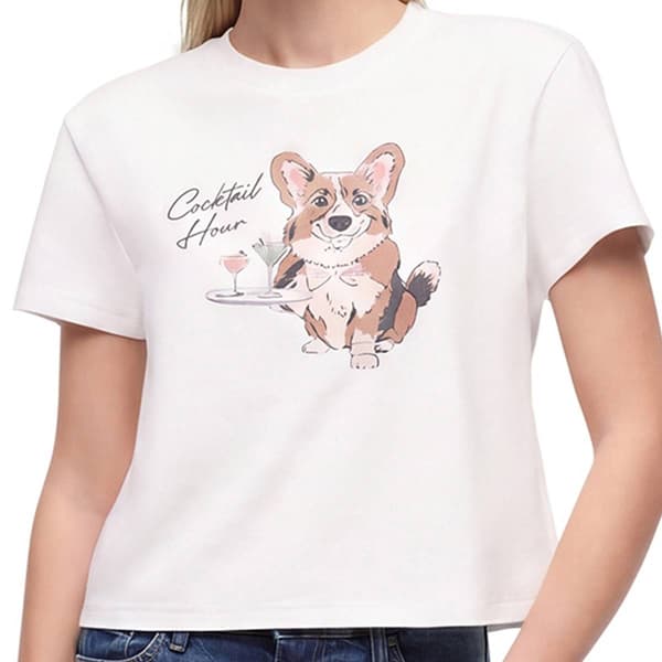 Womens Wildfox Short Sleeve Cocktail Hour Jamie Graphic Tee