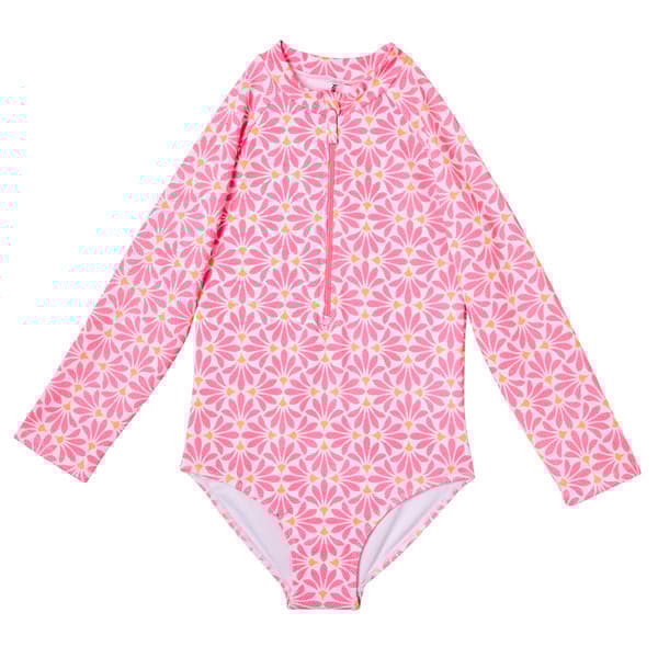 Toddler Girl Kensie Girl Geo Floral Rash Guard One Piece Swimsuit - image 