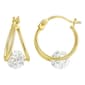 14kt. Gold Crystal Bead Hoop Earrings - image 1