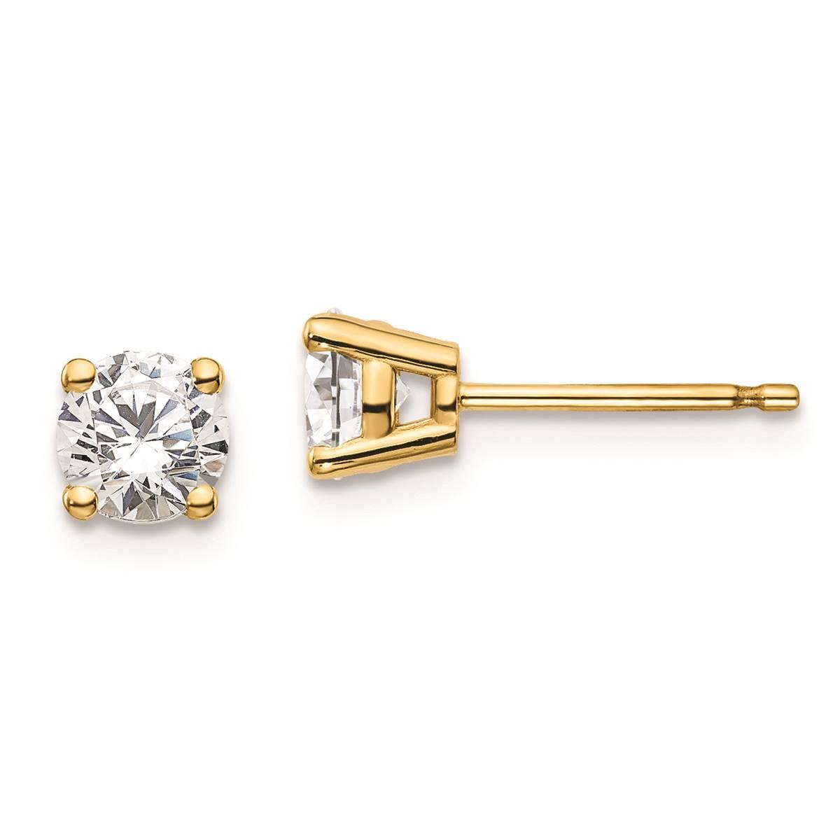 Pure Fire 14kt. Gold 4-Prong 3/4ctw. Diamond Stud Earrings