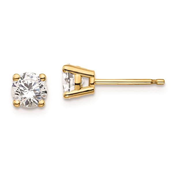 Pure Fire 14kt. Gold 4-Prong 3/4ctw. Diamond Stud Earrings - image 