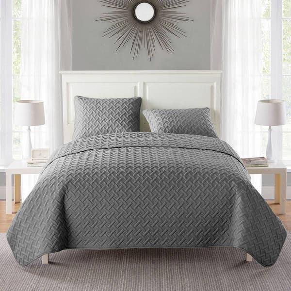 VCNY Home Nina Embossed Basketweave Quilt Set - image 