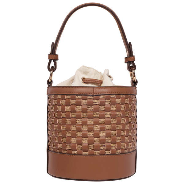 Tommy Bahama Raffia & Woven Drawstring Convertible Bucket Bag