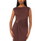 Petite MSK Cap Sleeve Drape Metal Buckle Midi Dress - image 4