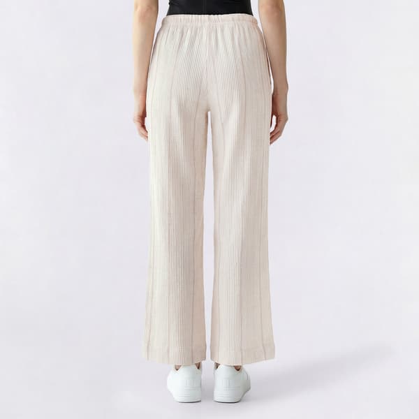 Juniors No Comment Lurex Stripe Bead Tie Pants