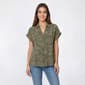 Womens da-sh Short Sleeve Italian Gauze Floral Camp Blouse - image 1