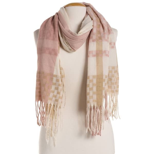 Womens Vince Camuto Textured Color Block Feather Soft Scarf - image 