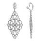 1928 Filigree Diamond Shape Clip Chandelier Earrings - image 1