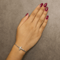 Haus of Brilliance Sterling Silver Diamond Cross Bolo Bracelet - image 4