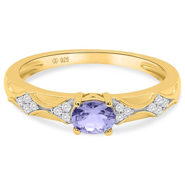 Gemstone Classics™ 5x4mm Oval Tanzanite with White Topaz Ring