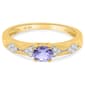 Gemstone Classics™ 5x4mm Oval Tanzanite with White Topaz Ring - image 2