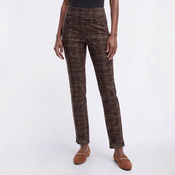 Womens Preswick & Moore(R) Plaid Ankle Pants - Neutral/Multi