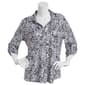 Womens Emily Daniels 3/4 Sleeve Button Down Foil Leopard Blouse - image 1