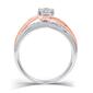 Loveblooms&#8482; Two-Tone 3/8cttw. Diamond Halo Bypass Bridal Set - image 4