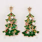 Free Moving 3D Christmas Tree with Ornaments Earrings - image 1