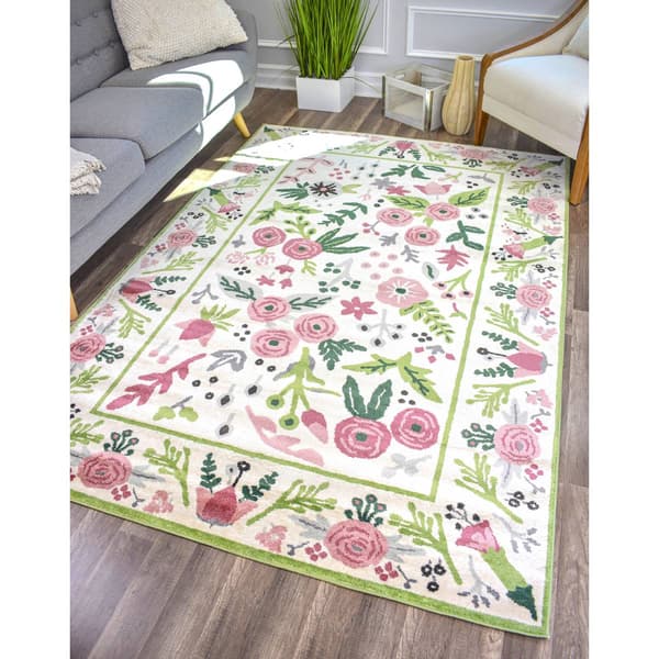 Rugs America&#8482; Valentina Gardenia Pink Ivory Transitional Area Rug