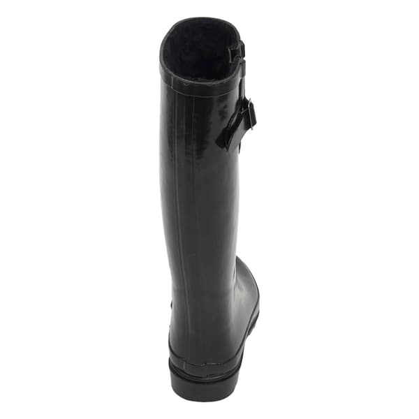 Womens Fifth & Luxe Tall Faux Fur Lined Rain Boots - Black