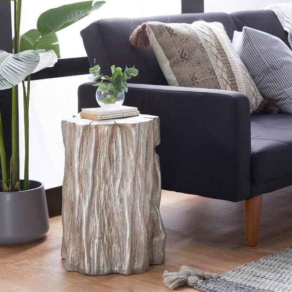 9th & Pike® Gold Fiberglass Eclectic Footstool