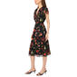 Womens MSK Short Sleeve Floral Split Neck Pintuck Midi Dress - image 3