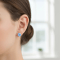 Saffron 0.5ctw. Light Blue Moissanite Diamond Stud Earrings - image 3