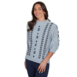 Petite Skye’s the Limit Urban Heirloom Cable Knit Sweater