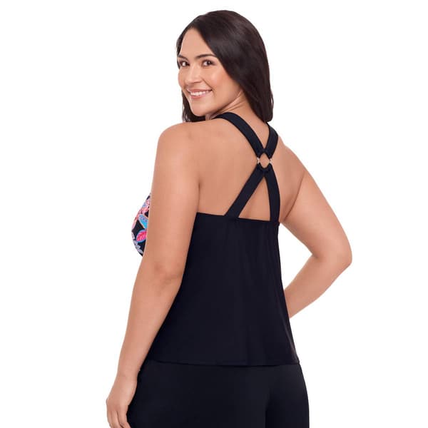 Plus Size American Beach Jungle Parade Tankini Swim Top