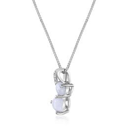 Gemminded Sterling Silver 5mm Double Heart Created Opal Pendant