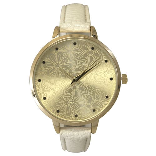 Womens Olivia Pratt Skinny Leather Strap Watch - 16575WHITE - image 