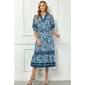 Womens Figueroa & Flower Elbow Sleeve Tier Midi Dress - image 1