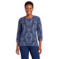 Womens Emily Daniels 3/4 Sleeve Rhinestone Damask Sweater - image 1