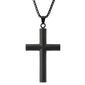Mens Lynx Stainless Steel Cross Black IP Pendant - image 1