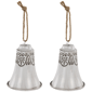 Northlight 2pc. Grey & White Embossed Bells Christmas Ornaments - image 4