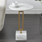 9th & Pike® Glam White Marble Accent Table - image 2